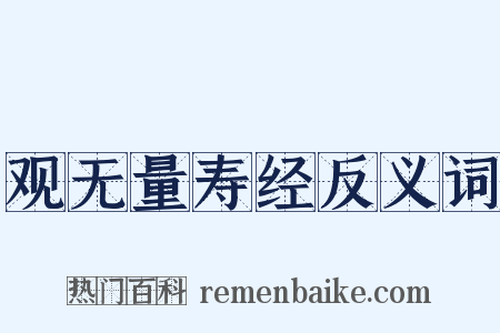 观无量寿经反义词是什么意思的图片